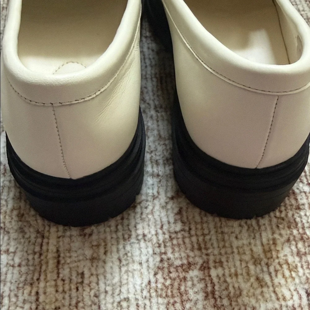Quince Italian Leather Lug Sole Loafers Chunky Lug Sole Bone White Women US 8 - Picture 6 of 7